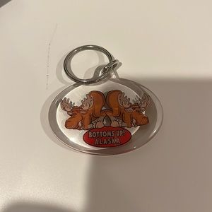 Cute moose Alaska keychain